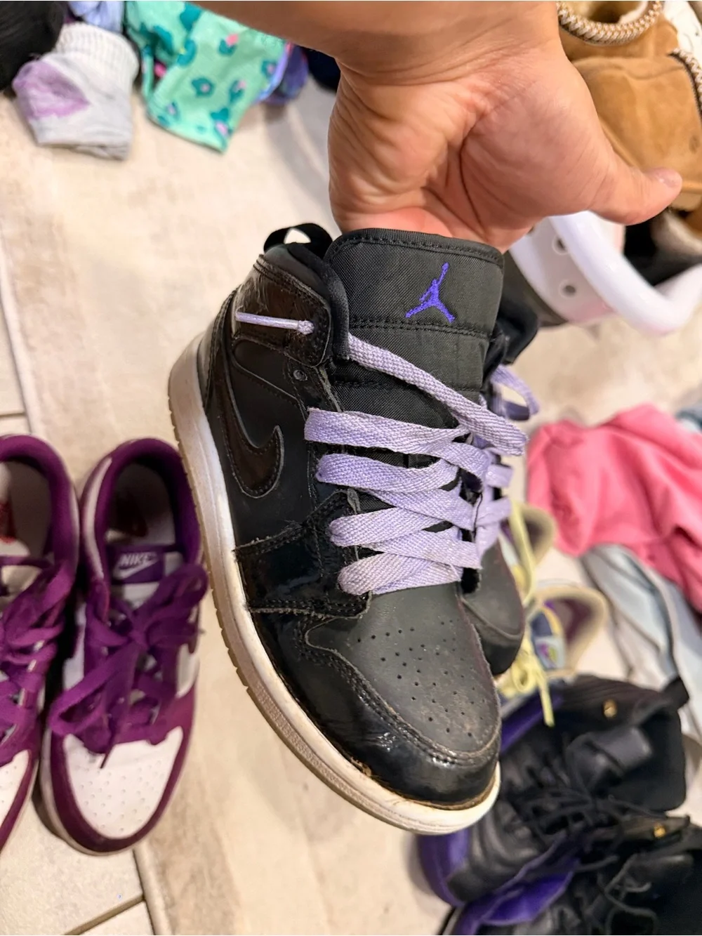 Nike Kids Sneakers in Purple, Black, Blue, Yellow, and Pink - Mixed Styles